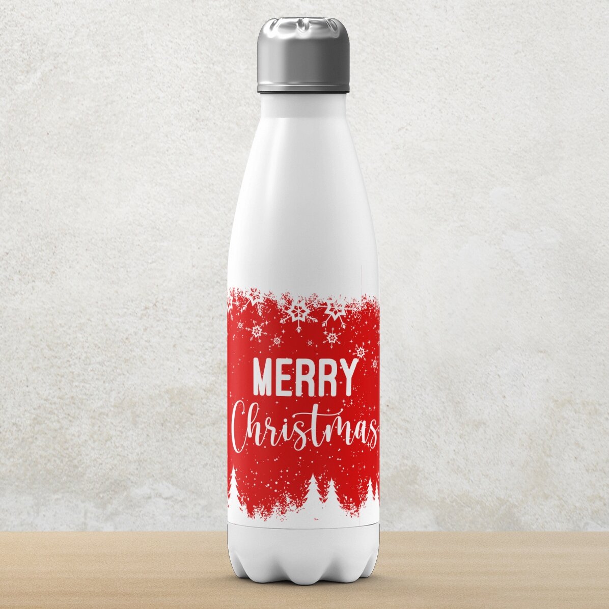 Termos cu bază albă personalizat cu nume - Winter spirit