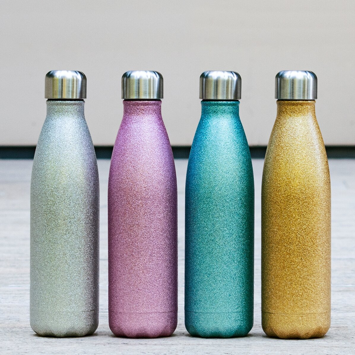 Termos cu glitter personalizat cu text - Life is better at the beach