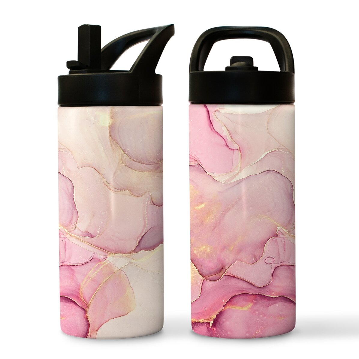 Termos cu mâner și pai - colecție Marble