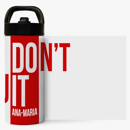 Termos cu mâner și pai personalizat cu nume - Don