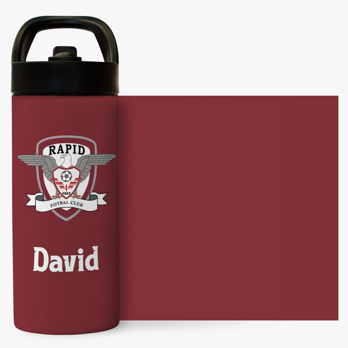 Termos FC Rapid cu mâner și pai personalizat cu nume 