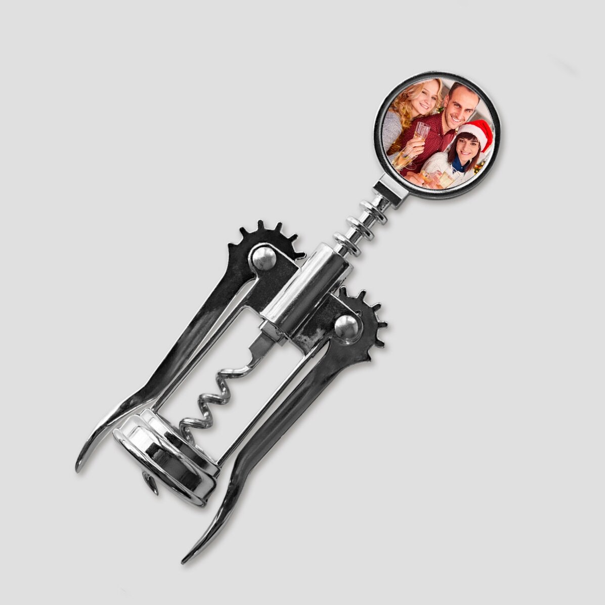 Tirbușon personalizat cu o fotografie și mesaj de Crăciun