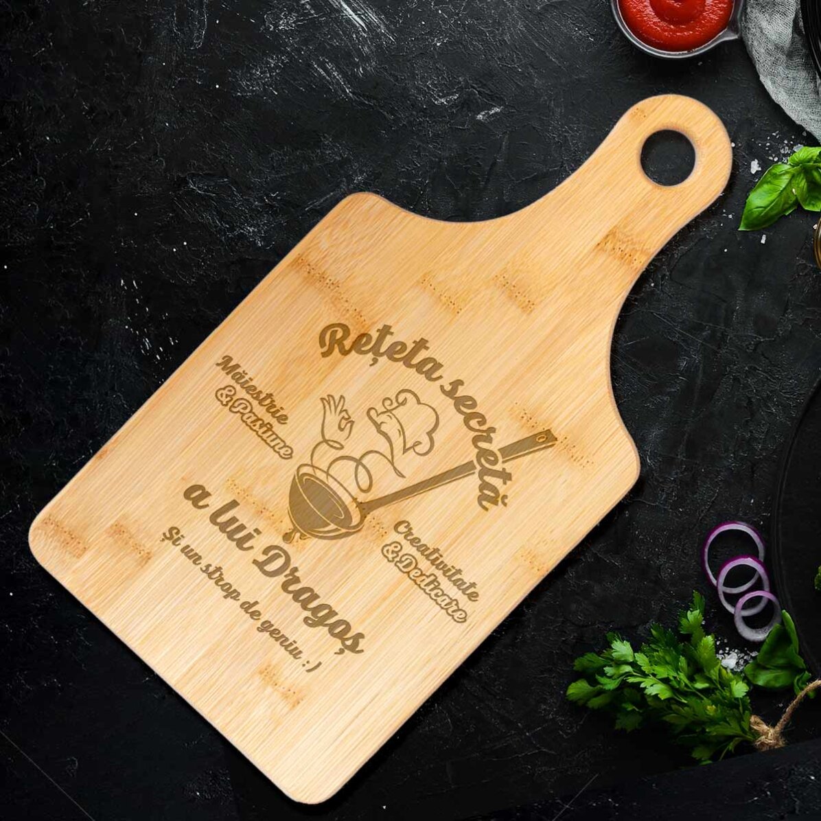 Tocător din bambus personalizat - Rețeta secretă