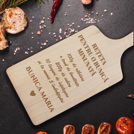 Tocător personalizat cu mesaj - Rețetă