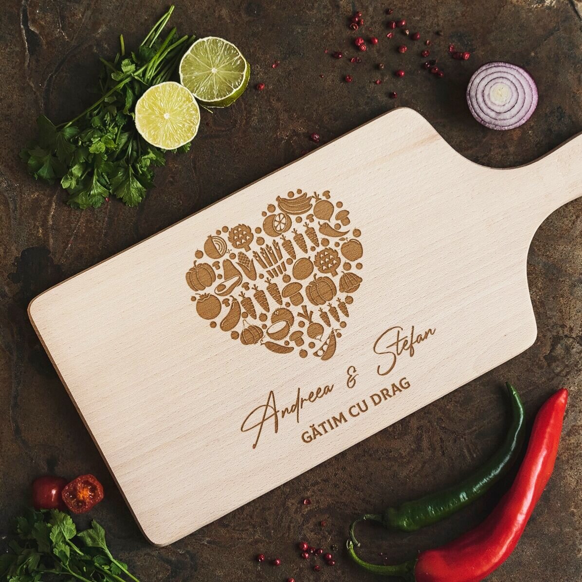 Tocător personalizat - Love food