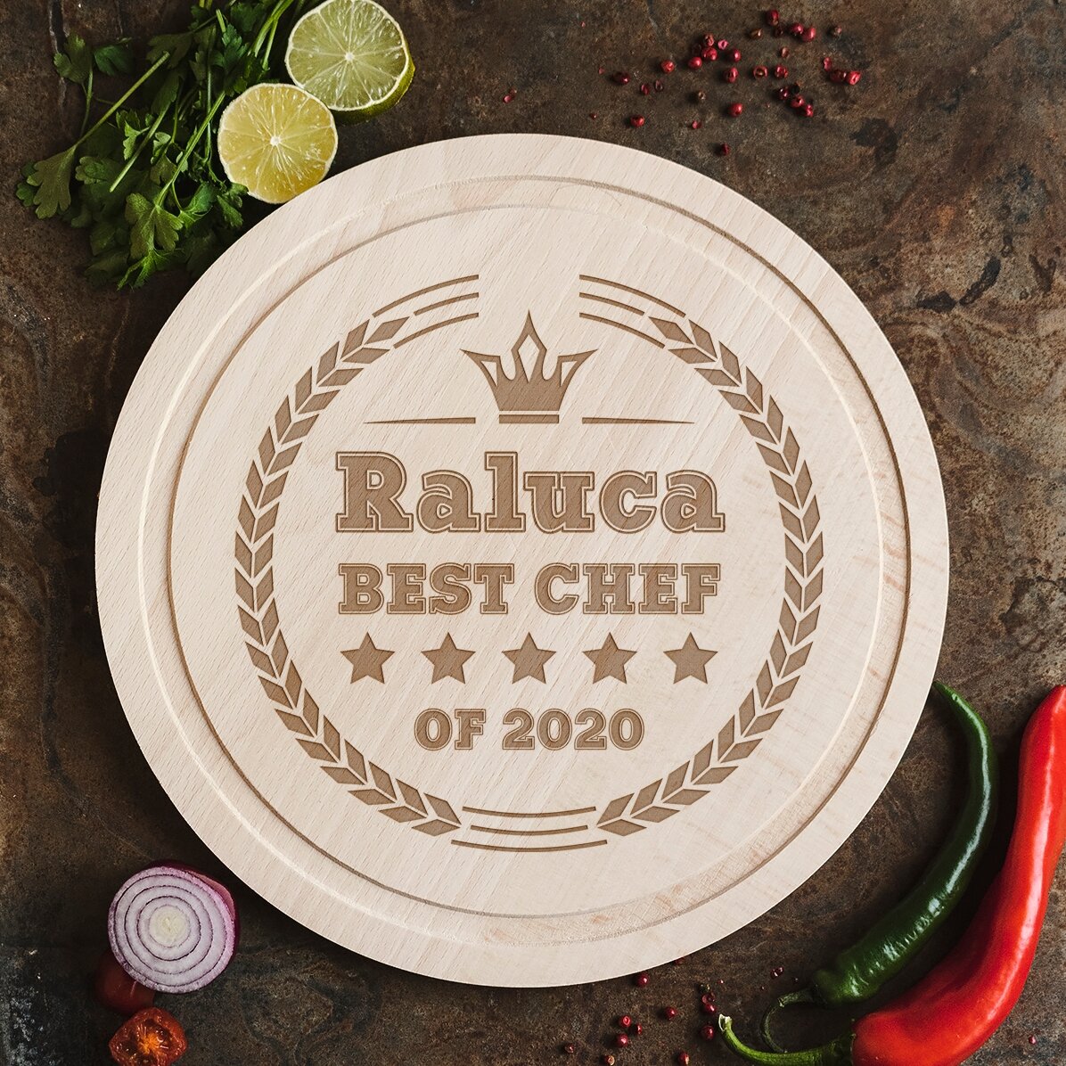 Tocător rotund personalizat - Best Chef
