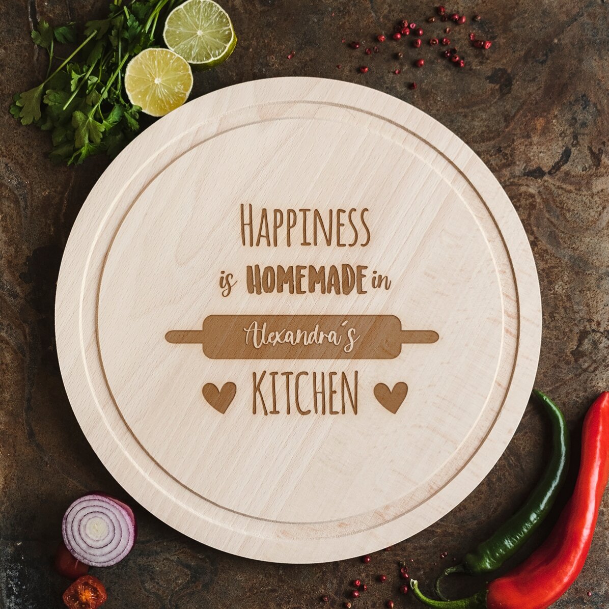 Tocător rotund personalizat - Homemade Happiness