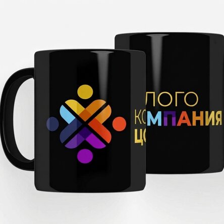 Персонализирана чаша с лого на черен фон