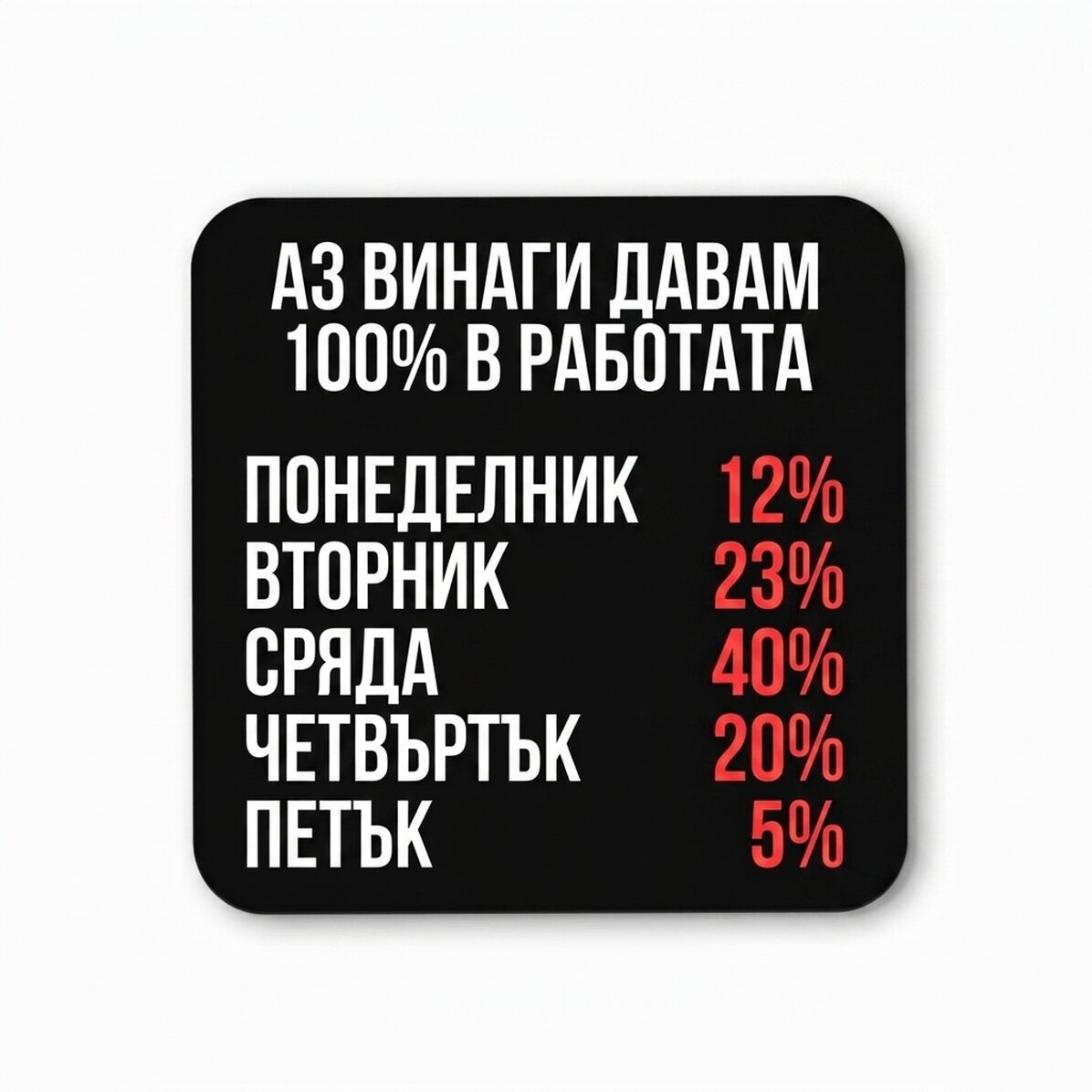 Персонализиран държач за чаши с текст - 100%