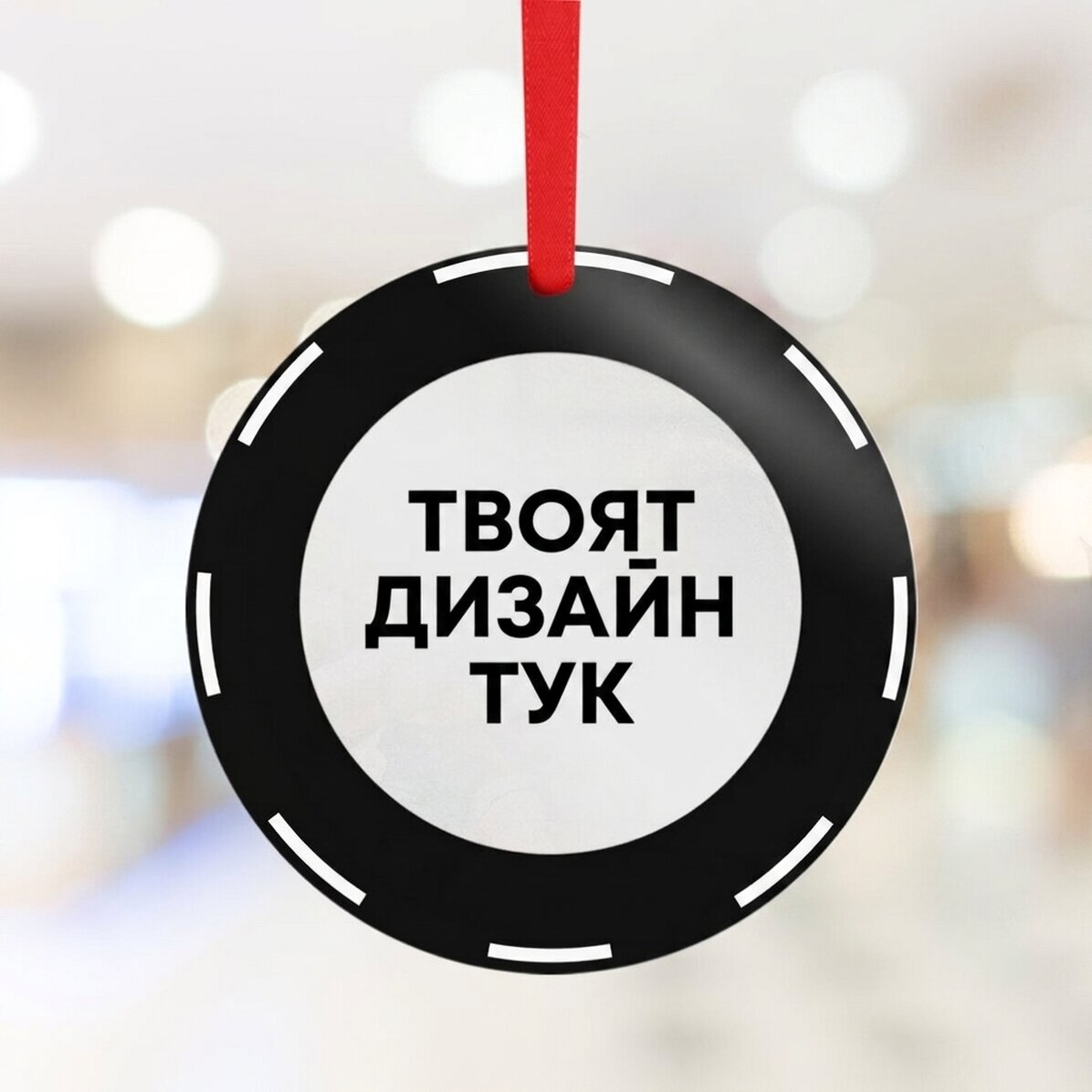 Персонализирана кръгла украса с вашата графика
