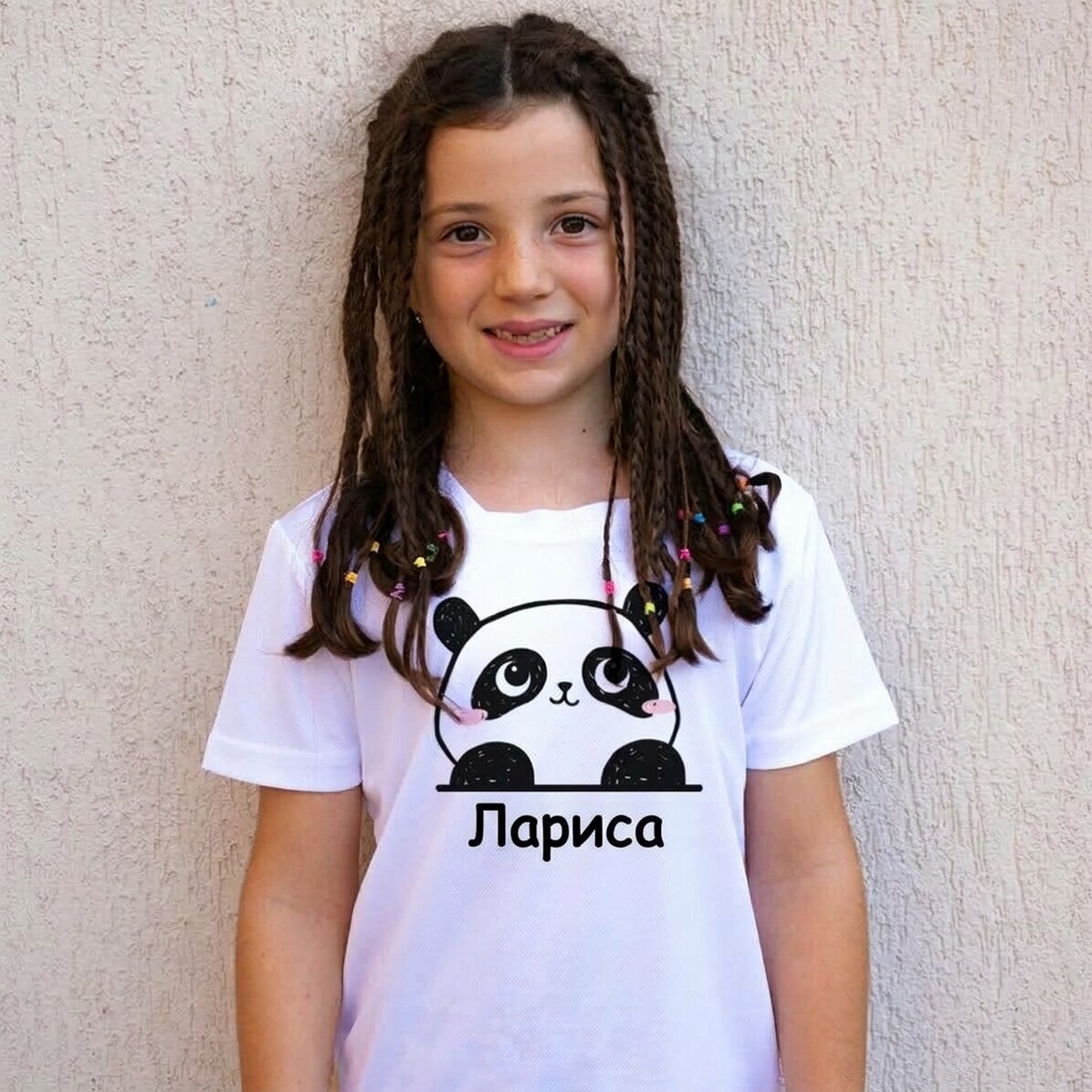Персонализирана детска спортна тениска с име - Панда мечка