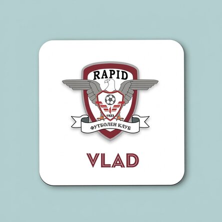 Стъклен държач FC Rapid с персонализиран текст - емблема FC Rapid