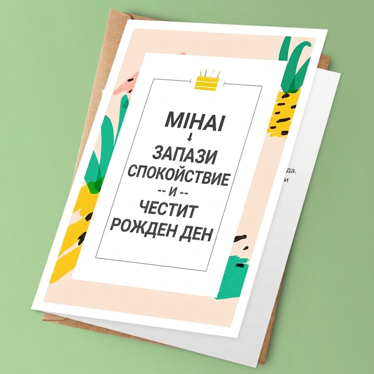 Персонализирана поздравителна картичка с текст - KEEP CALM и честит рожден ден