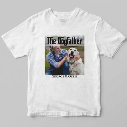 Персонализирана памучна тениска с текст и снимка - The Dogfather