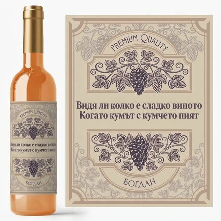 Персонализирано вино с текст - Vita de vie