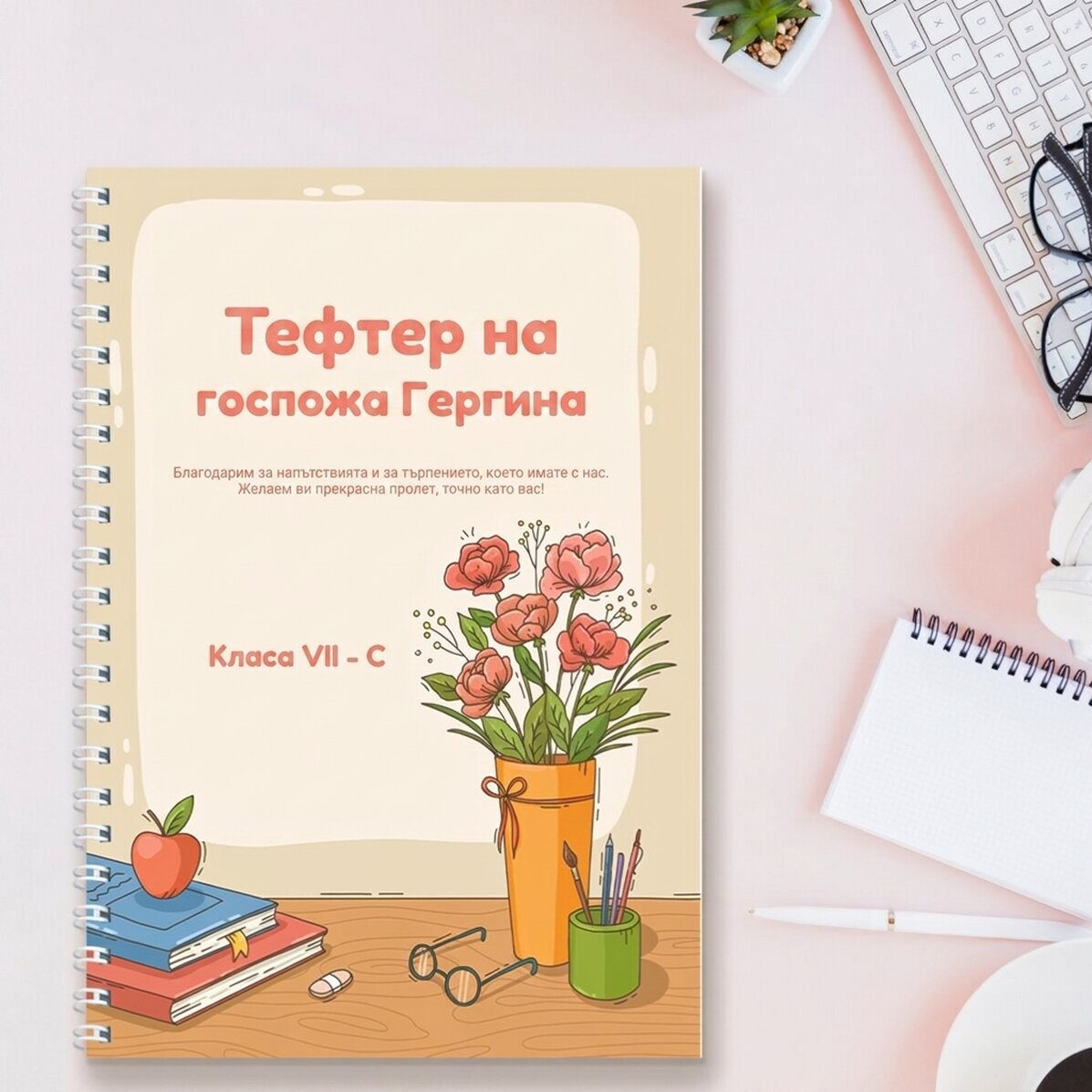Персонализиран бележник с текст - В отдела