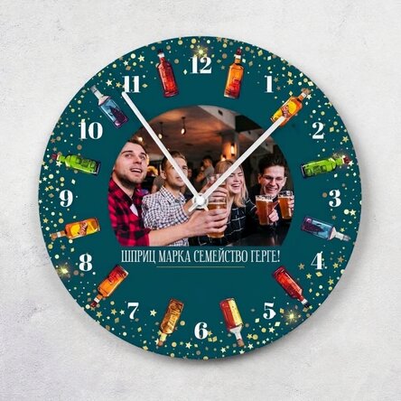 Персонализиран часовник с текст и снимка - Spirit Hour
