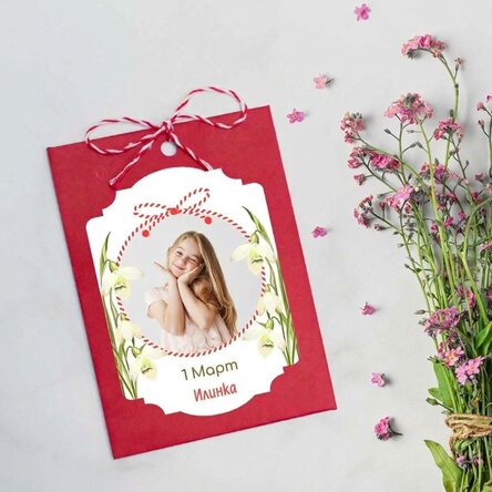 Персонализиран Martisor за засаждане с снимка и послание - Снежни зюмбюли