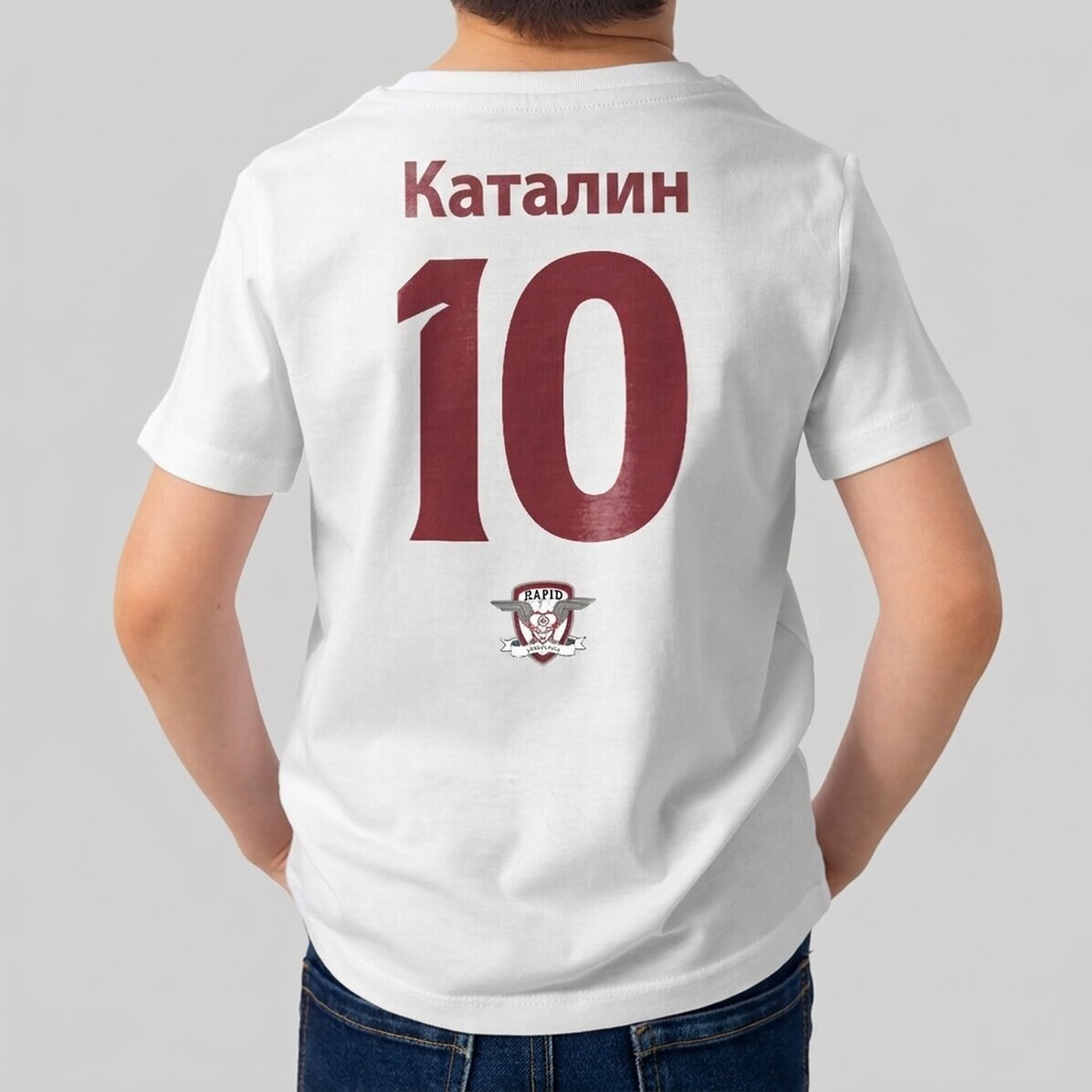 FC Rapid памучна тениска за деца, персонализирана с име и номер