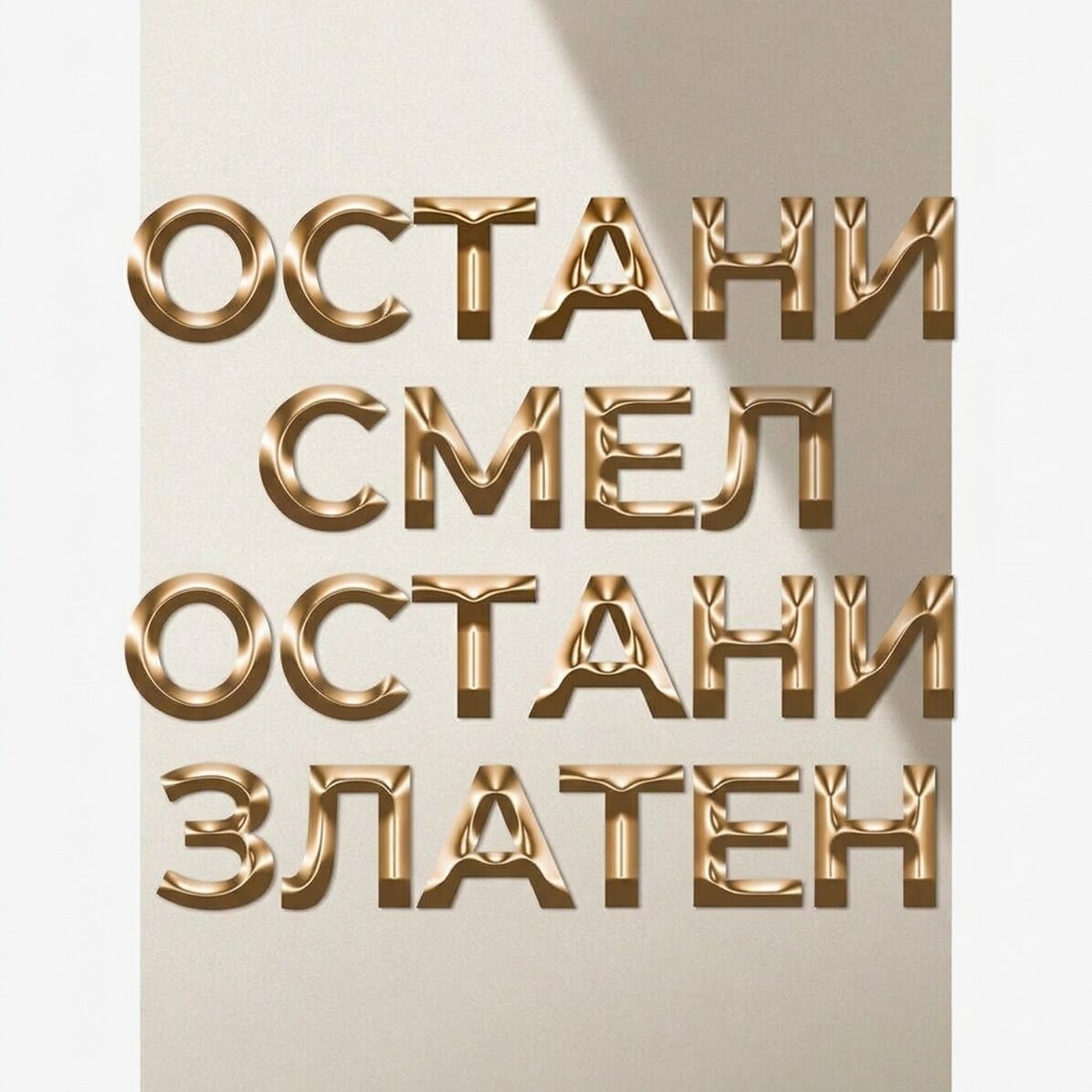Плакат „Остани смел, остани златен“