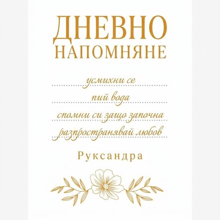 Персонализиран плакат с текст - Ежедневно напомняне