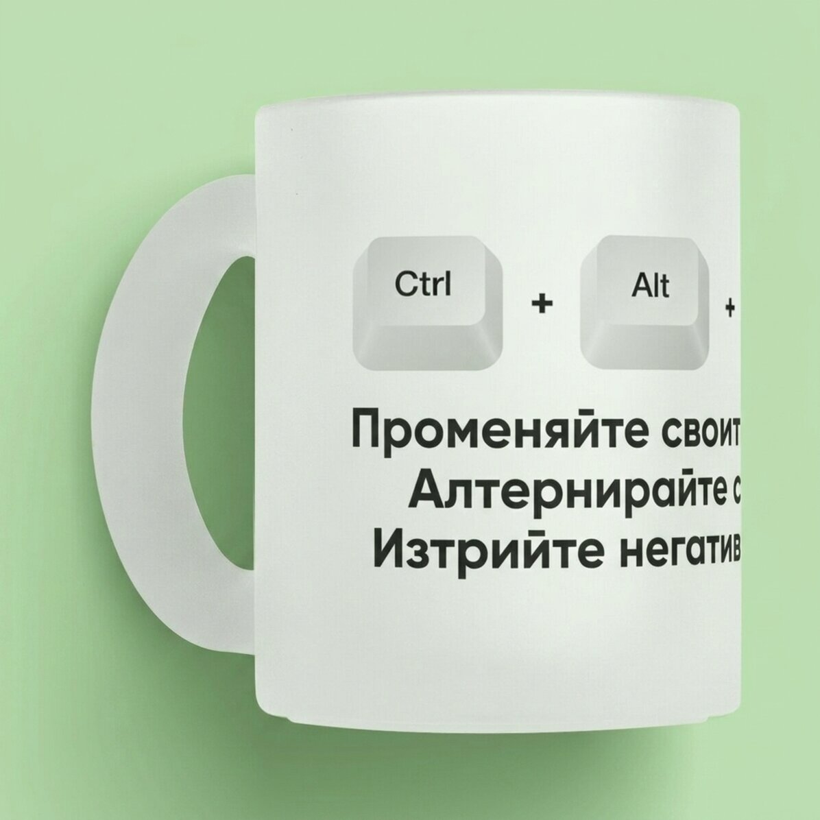 Персонализирана чаша с текст - Ctrl + Alt + Del