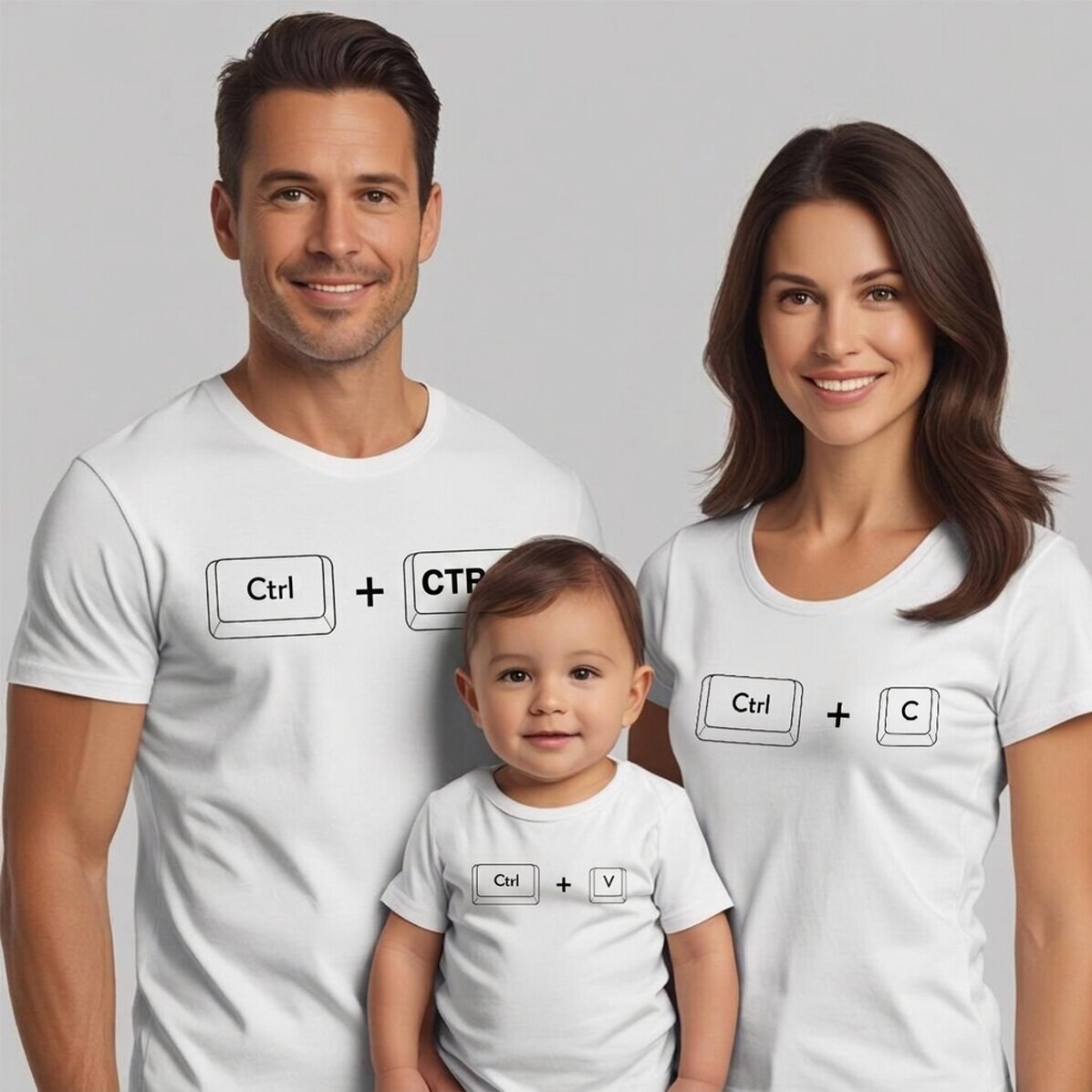 Персонализирана памучна тениска за деца/възрастни - Ctrl C, Ctrl V