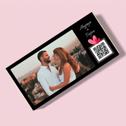 Персонализиран шоколад с фотография, текст и QR код - Любов