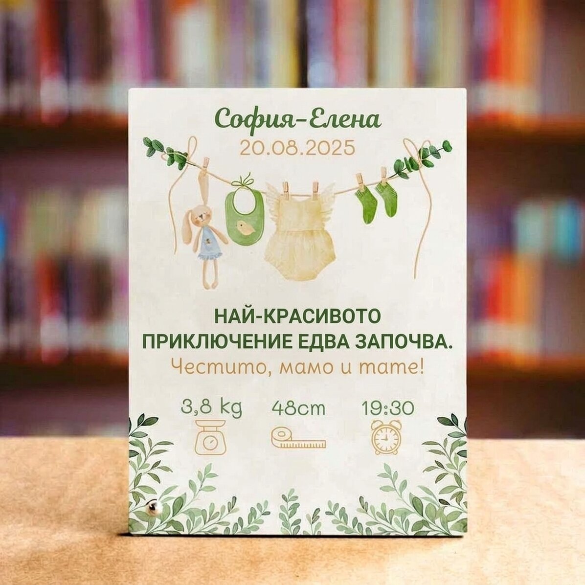 Персонализирана рамка за снимка за бюро с текст - Бебе
