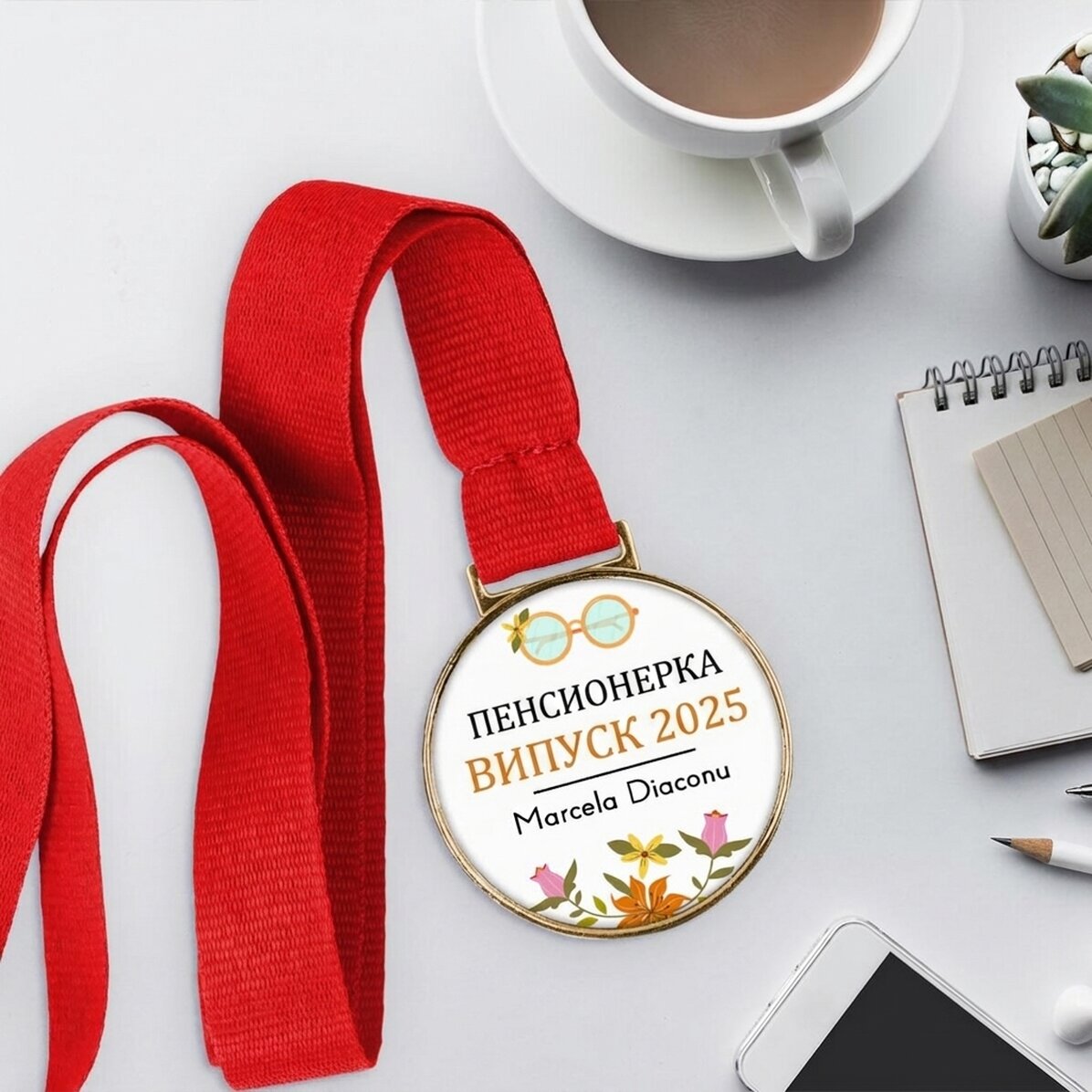Персонализирана медал с текст - Пенсиониране