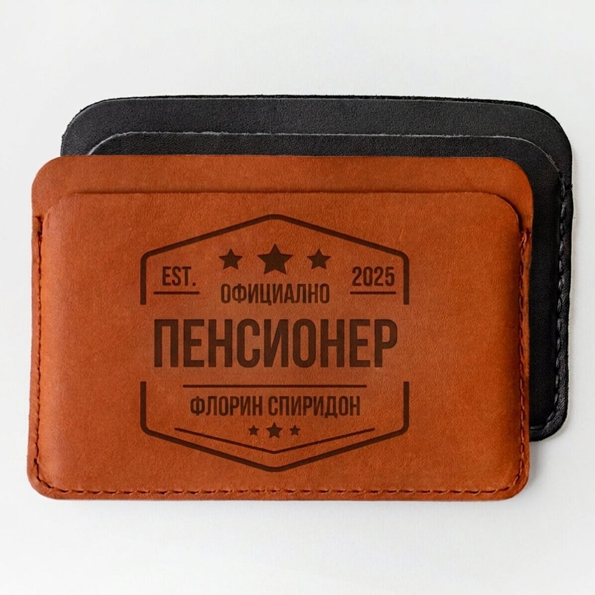 Персонализиран кожен портфейл с послание - Къща за гости