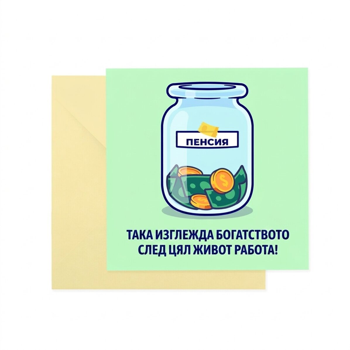 Персонализирана квадратна картичка с текст - Avere
