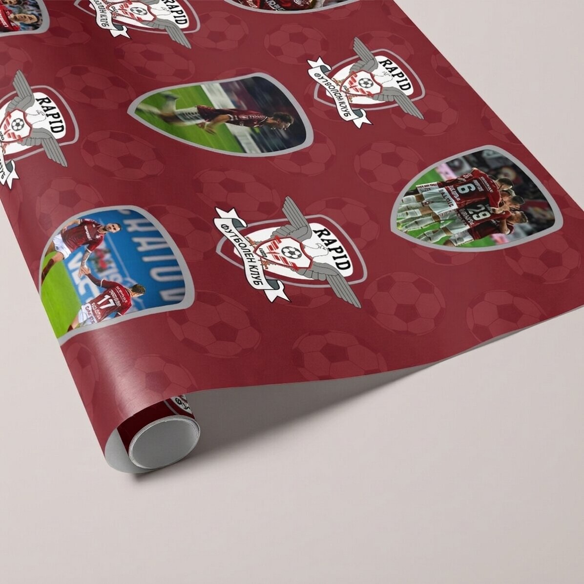 Подаръчна хартия FC Rapid, персонализирана с фотографии