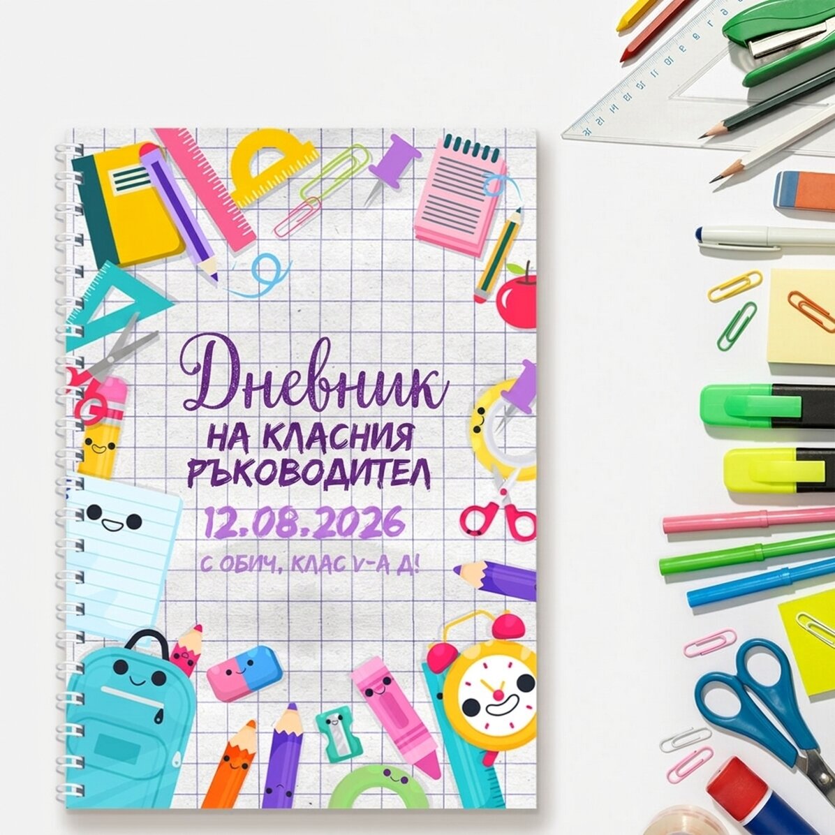 Персонализиран бележник с текст - Дневник на учителя