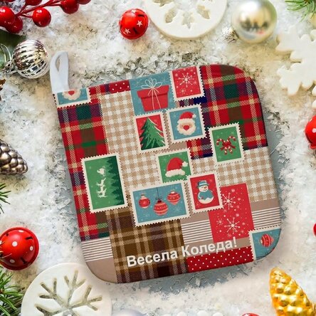 Персонализирана подложка за горещи съдове с текст - модел Petic