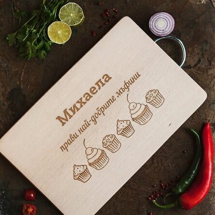 Правоъгълен нож с персонализирана дръжка - модел Muffins