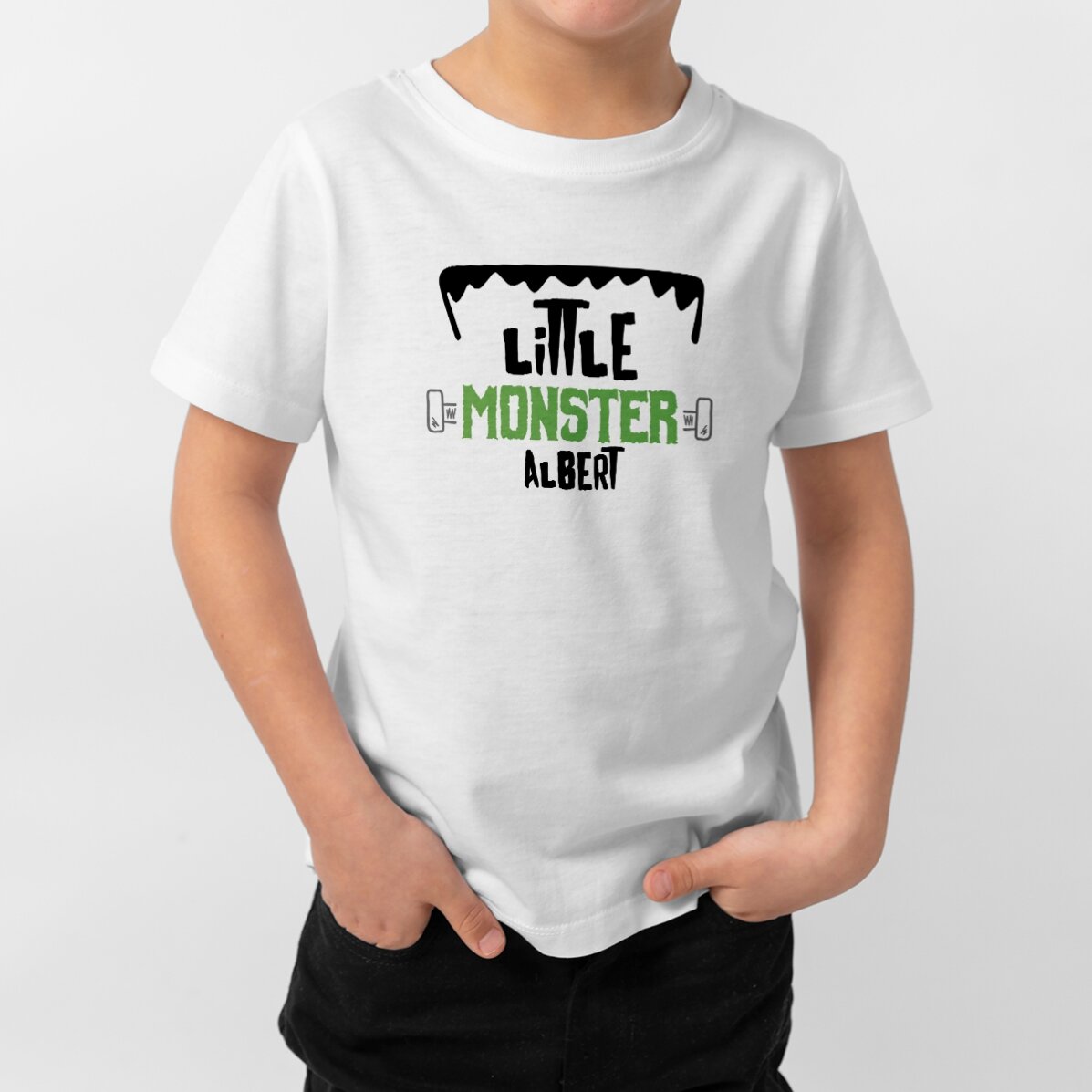 Tricou din bumbac de Halloween pentru copii personalizat cu text - Little monster