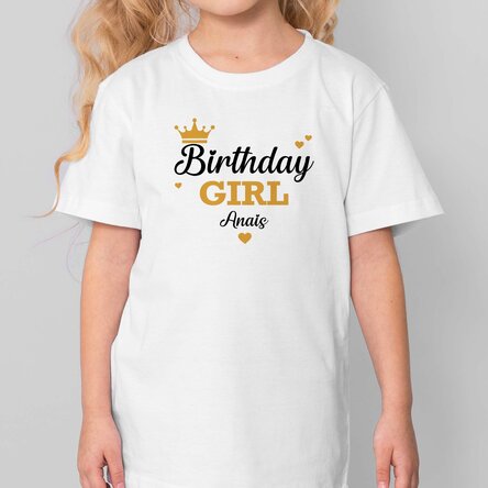 Tricou din bumbac pentru copii personalizat cu mesaj - Birthday
