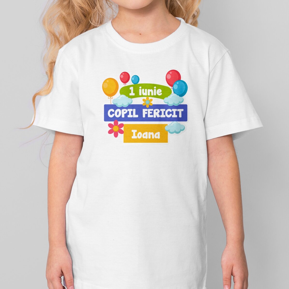 Tricou din bumbac pentru copii personalizat cu mesaj - Ziua Copilului