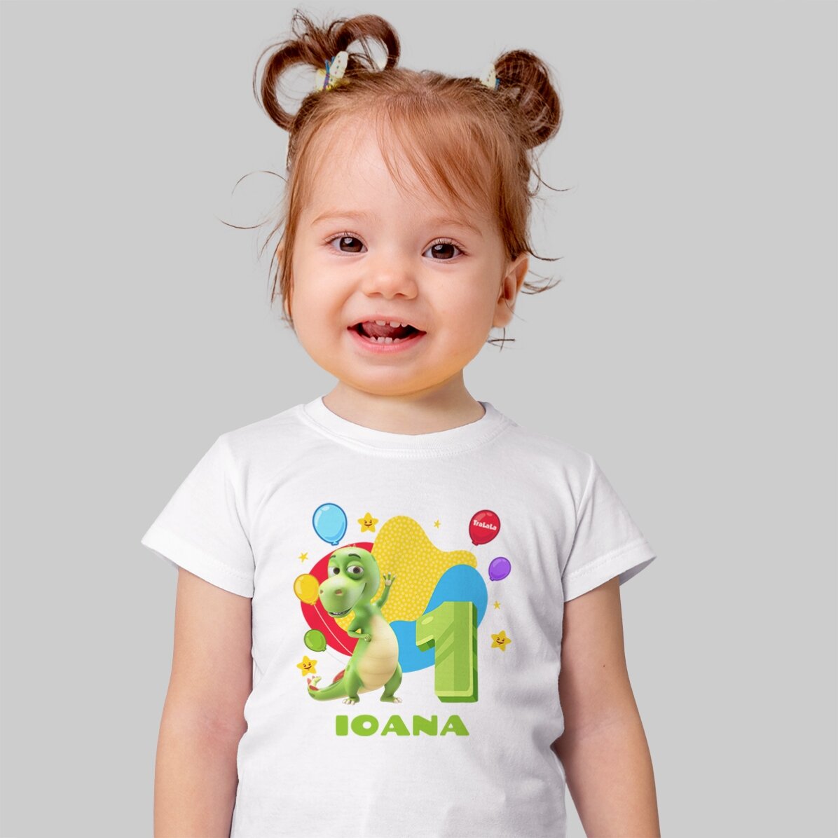 Tricou din bumbac pentru copii personalizat cu nume - Aniversare cu Zigaloo