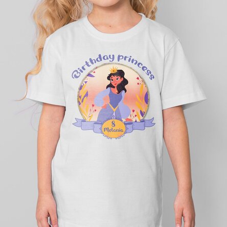 Tricou din bumbac pentru copii personalizat cu text - Birthday princess