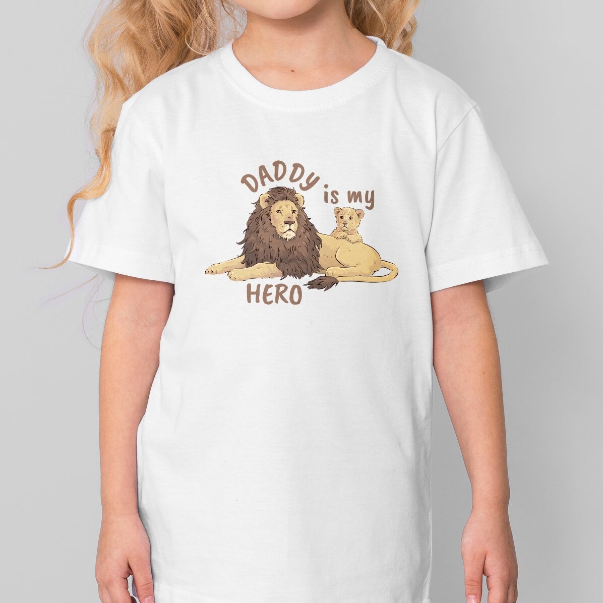Tricou din bumbac pentru copii personalizat cu text - Daddy is my hero