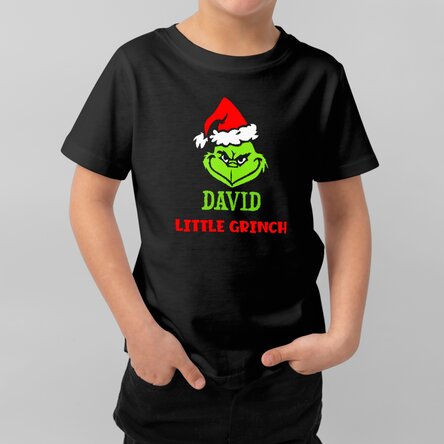 Tricou din bumbac pentru copii personalizat cu text - Grinch