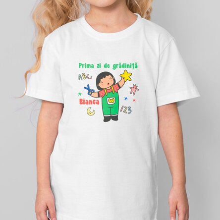 Tricou din bumbac pentru copii personalizat cu text - Little girl