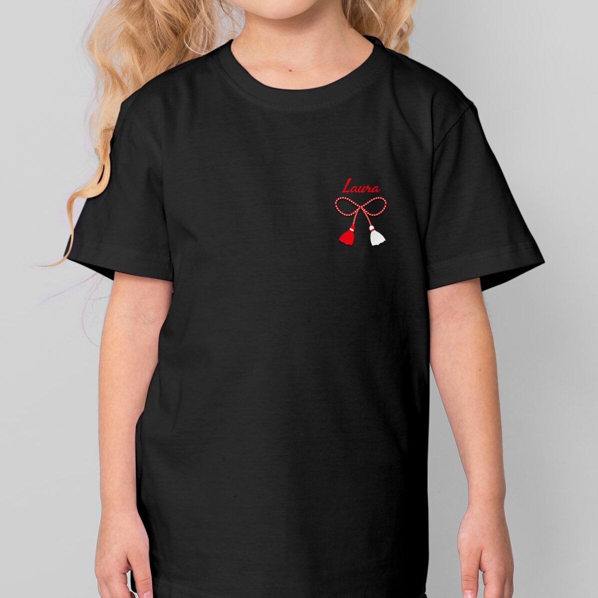 Tricou din bumbac pentru copii personalizat cu text - Mărțișor