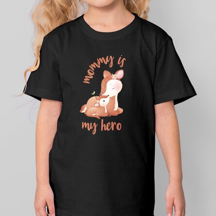 Tricou din bumbac pentru copii personalizat cu text - Mommy is my hero