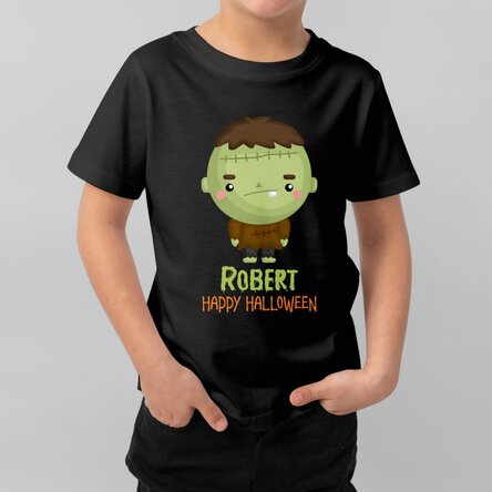 Tricou din bumbac pentru copii personalizat cu text - Personaje Halloween
