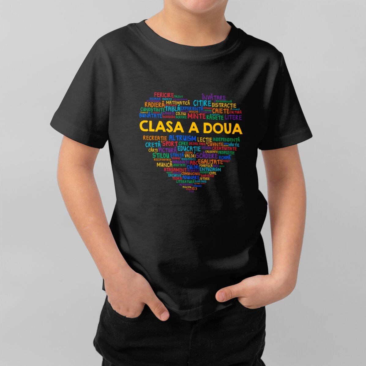 Tricou din bumbac pentru copii personalizat cu text - Tricoul elevilor