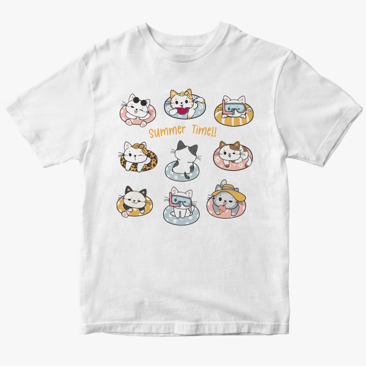 Tricou din bumbac pentru copii personalizat - Summer time kittens