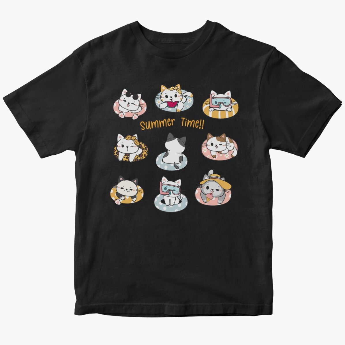 Tricou din bumbac pentru copii personalizat - Summer time kittens